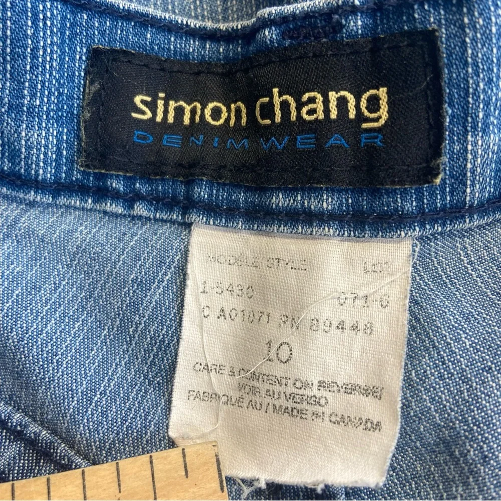 Simon Chang Size 10 Wide Leg Cropped Denim Vintage Lightweight 1970's.Light Wash - Picture 10 of 14